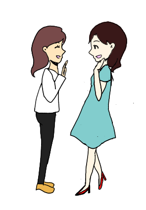 友達に会う・会いますのイラスト｜日本語教育のイラストサイト
