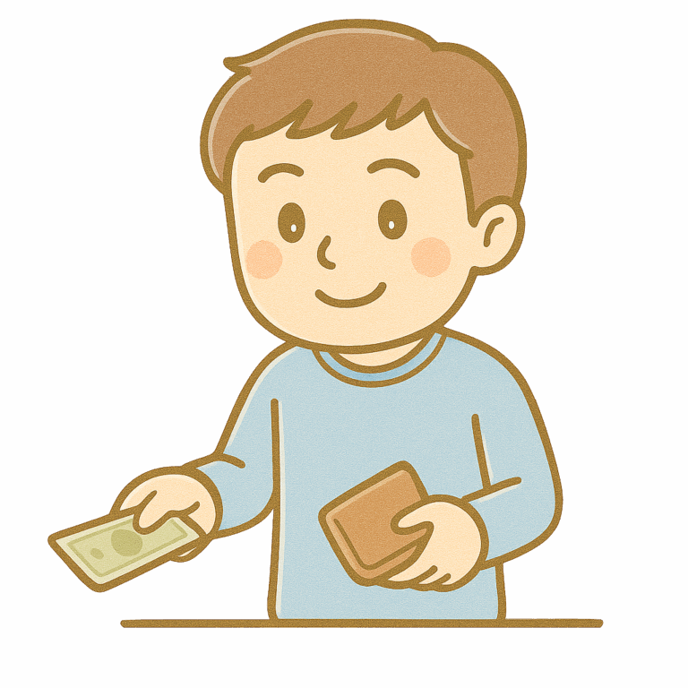 【動詞】「お金を払う」のイラスト|日本語教育のイラストサイト